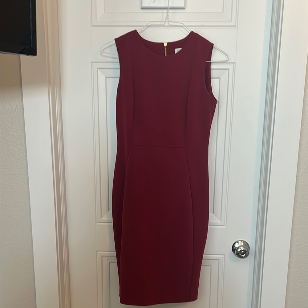 Elegant Sleeveless Burgundy Dress